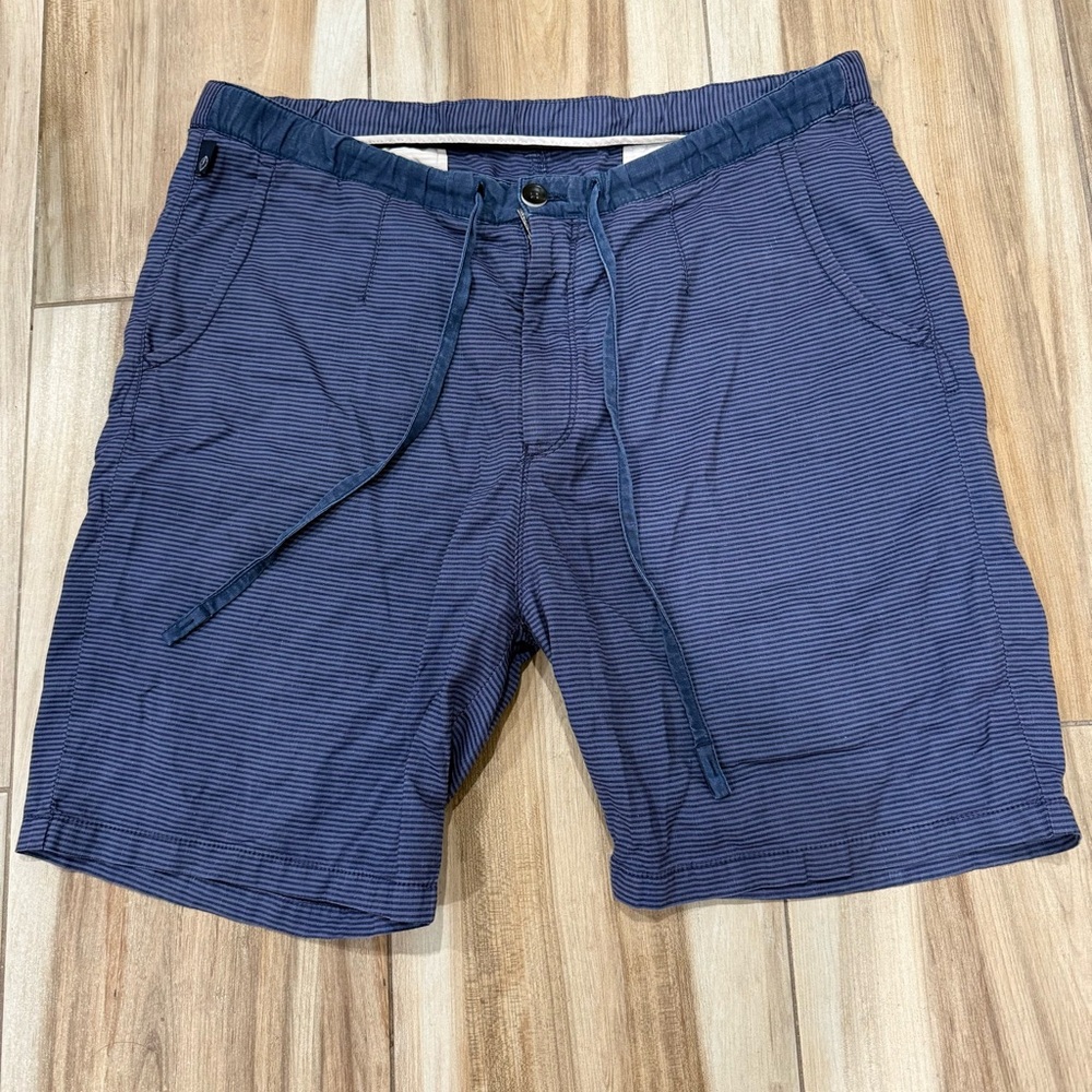 Armani Collezioni Navy Striped Men's Shorts